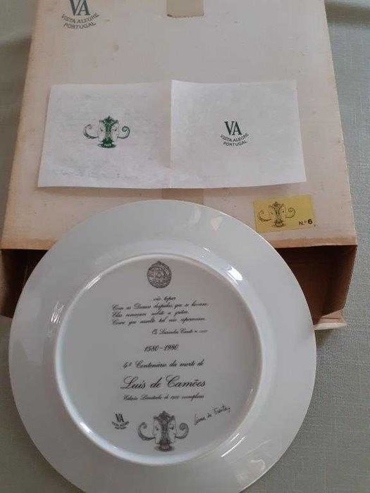 Coleção pratos VISTA ALEGRE (6)"CAMÕES", LIMA DE FREITAS c/certificado