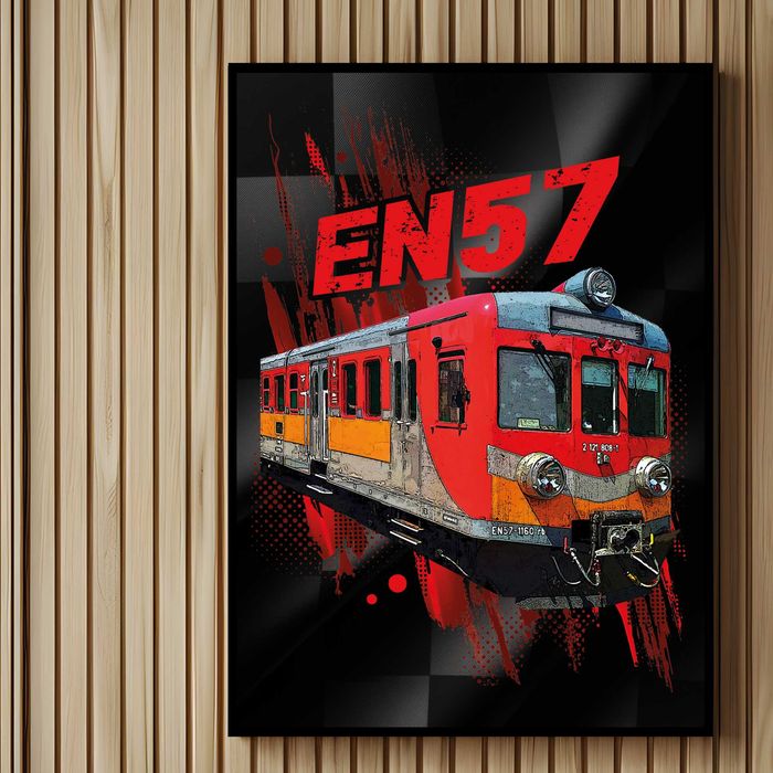 plakat pociąg en57, plakat na ścianę do ramy B2 50x70cm