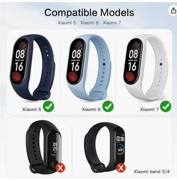 Silikonowy pasek do zegarków Xiaomi Mi Band 5/6/7 niebieski MARICATO