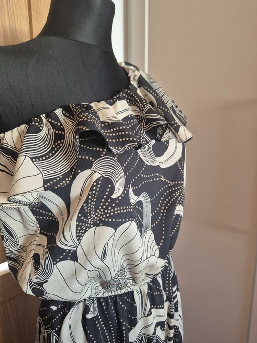 Elegancki kombinezon szyfonowy, rozmiar 36