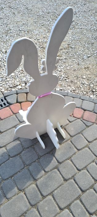 Dekoracja Zając ozdobny z drewna