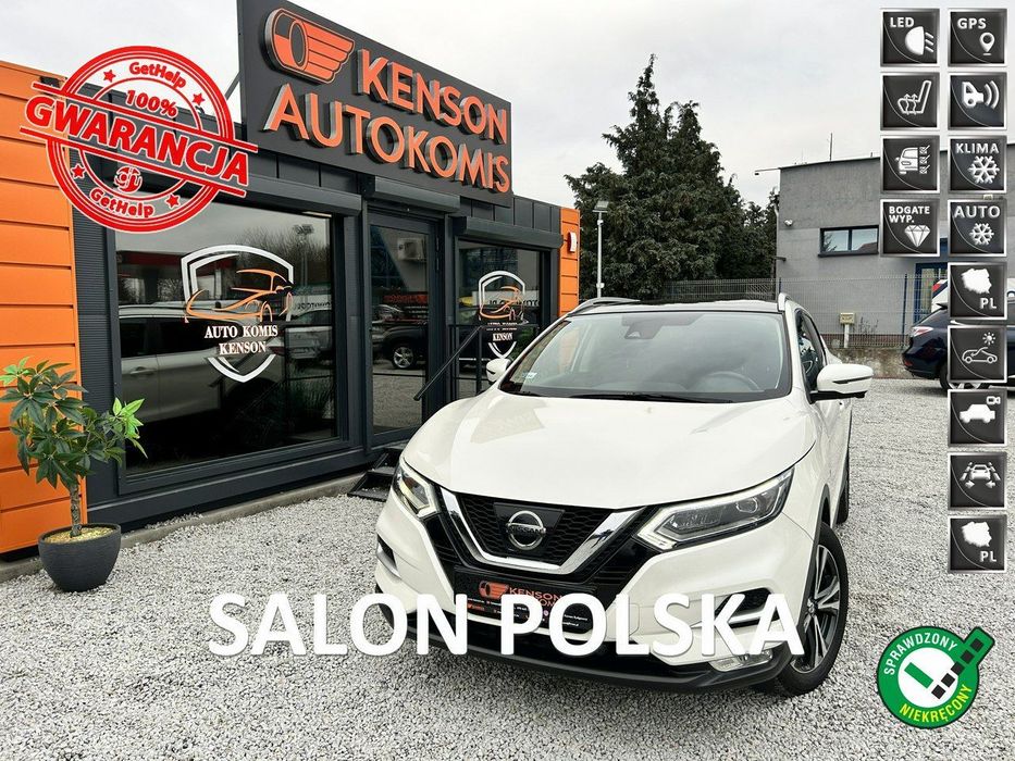 Nissan Qashqai LED, Grzane Fotele/Szyba, Asystenci, Czyt. Znaków, Kamera 360,Panorama