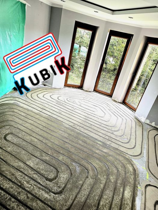 Ogrzewanie podłogowe frezowane frezowanie wylewki pompa ciepła