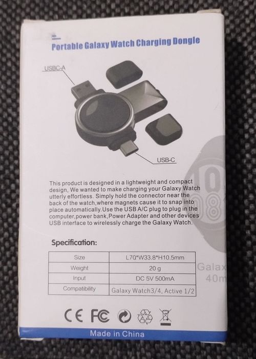 Galaxy Watch ładowarka indukcyjna USB kieszonkowa