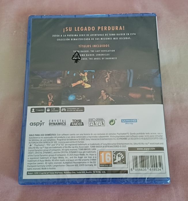Tomb Raider IV-V-VI Remastered PS5 NOVO e Embalado
Entrego em mão n