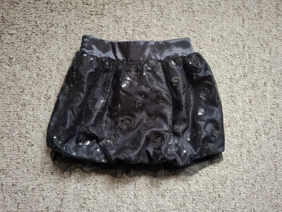 spódniczka 122cm falbanki tiulowa cekiny