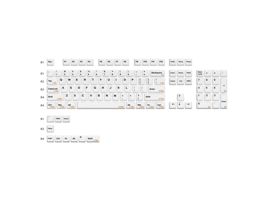 Кейкапи для механічних клавіатур Black/White (A+B+C)