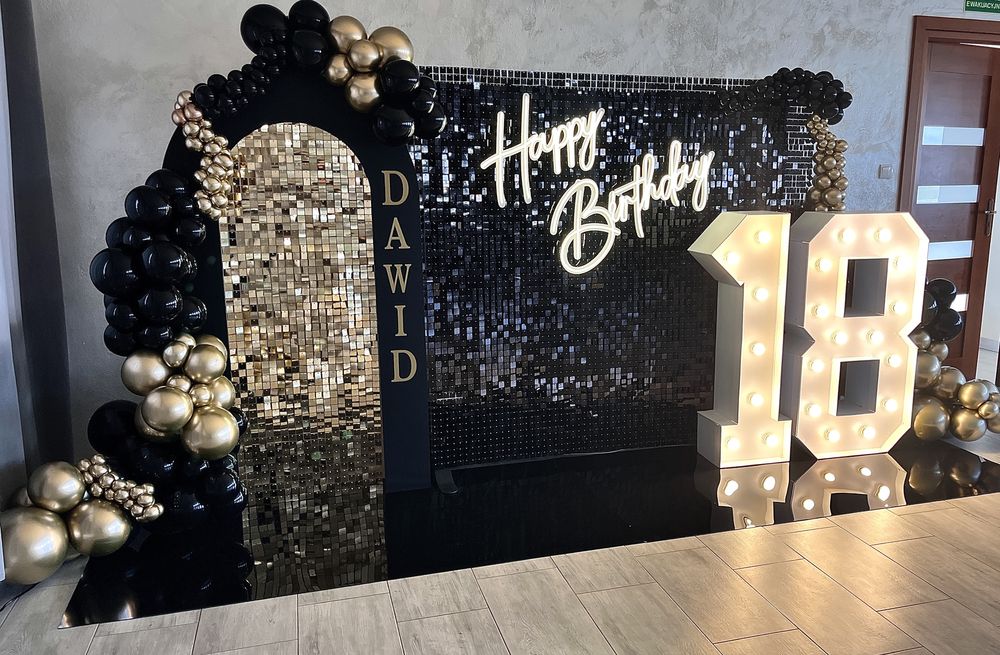 Dekoracje balonowe Scianka balonowa Chrzciny Komunie 18-stki Eventy