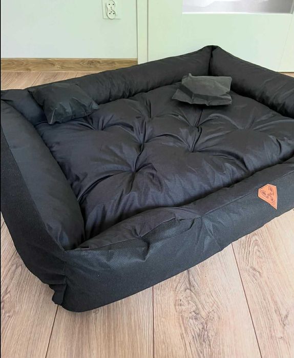 Legowisko dla psa XXL 130x105 czarne wodoodporne poduszki gratis Nowe