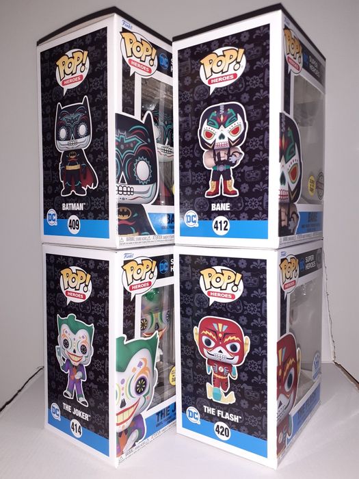 DC Super Heroes Dia de Los Muertos Glow 4 pack