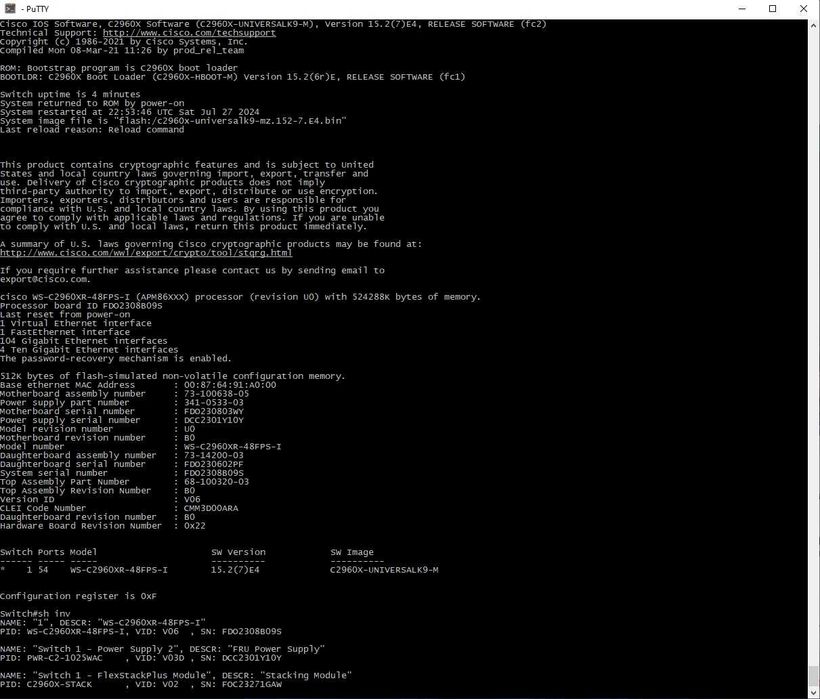 Гигабитный Poe Коммутатор Cisco WS-C2960XR-48FPS-L безнал/гарантия