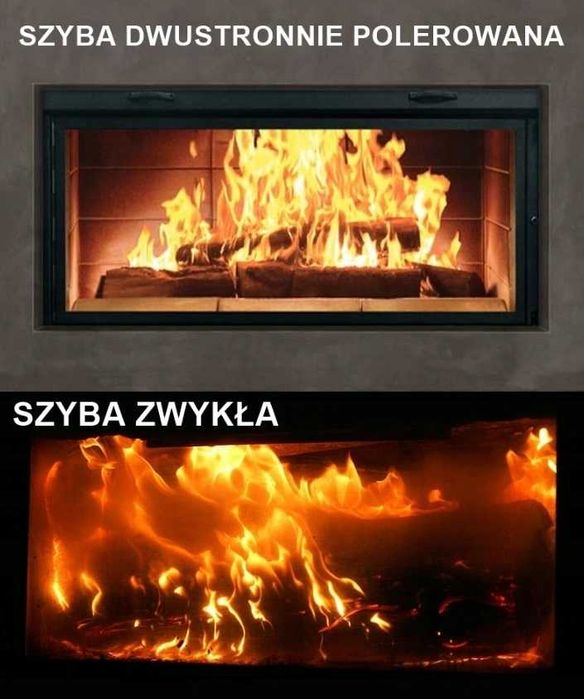 Szyba do kominka na wymiar szkło żaroodporne polerowane 800°C + gratis