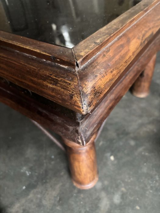 Mesa de apoio em madeira e ferro - rustica