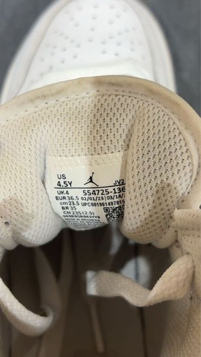 Nike Air Jordan 1 Mid GS White 36,5