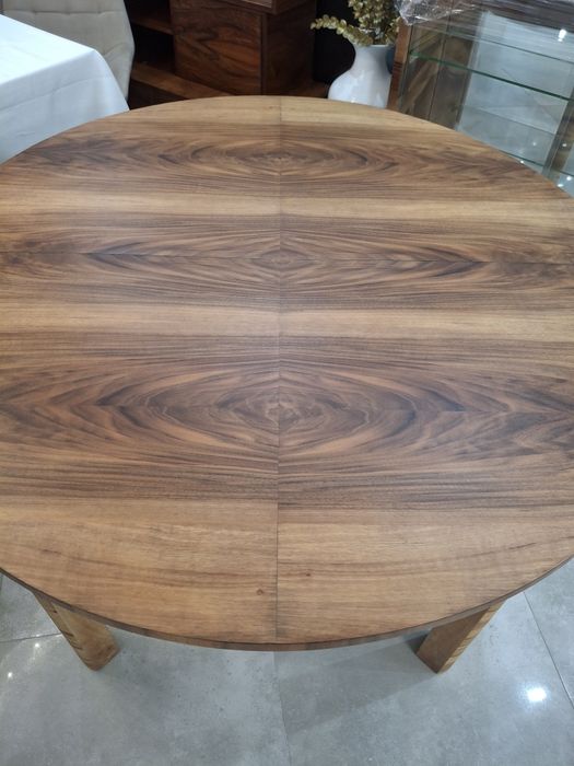 Stół okrągły orzech Design PRL