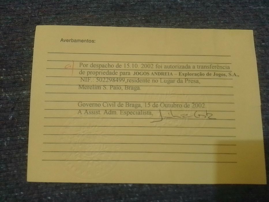Licença de Máquina de diversão