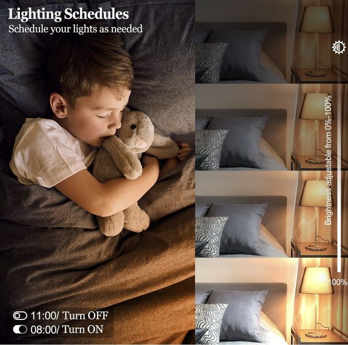 Conjunto de 4 lâmpadas WiFi RGB com APP e comando 10W