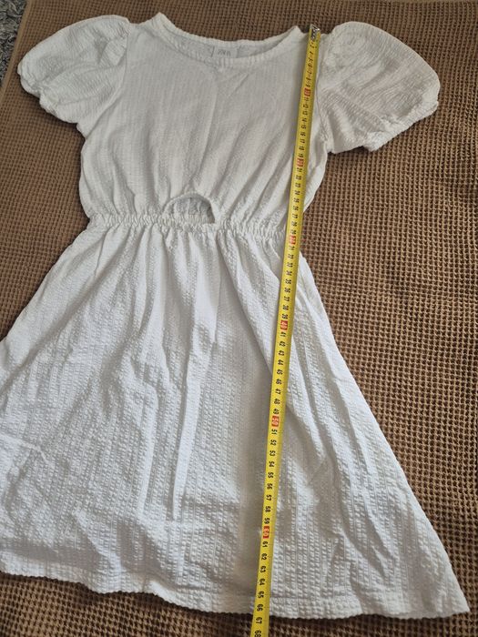 Sukienka bawełniana,biała Zara 140 cm