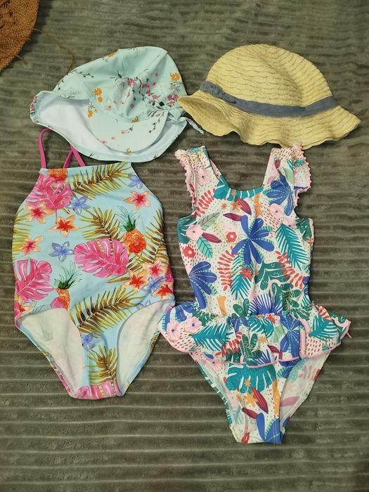 Купальник  Zara 92. 98 + кепка для купання next, Панамка h&m 1 рік.