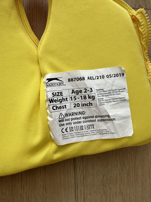 Жилет рожева жилетка для плавання плавания Slazenger 2-4років 15-18кг