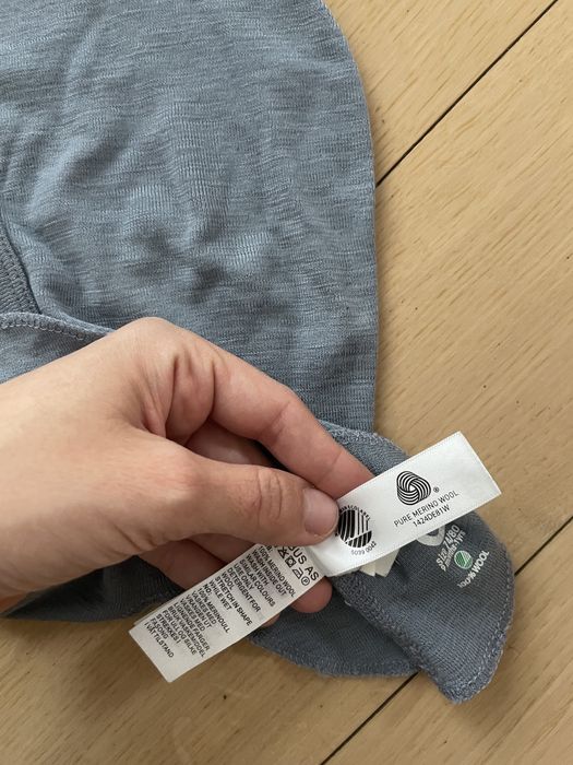 Kominiarka Cubus merino wełniana niebieska 1-2 latka