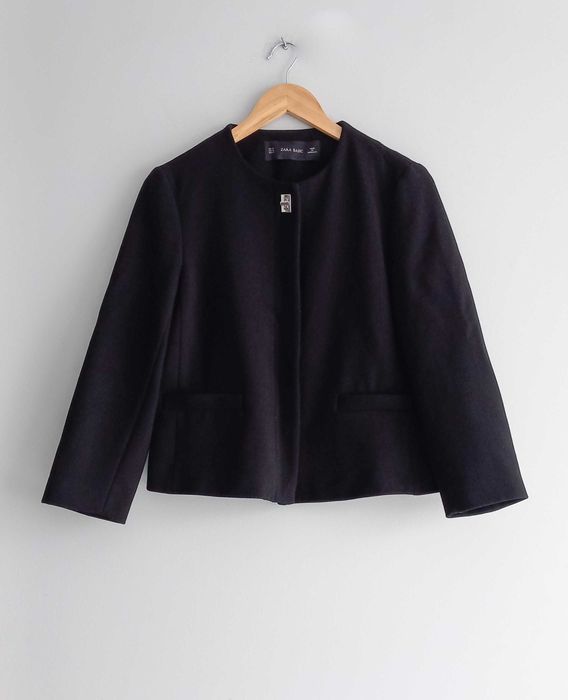 Zara krótki elegancki żakiet czarny XS