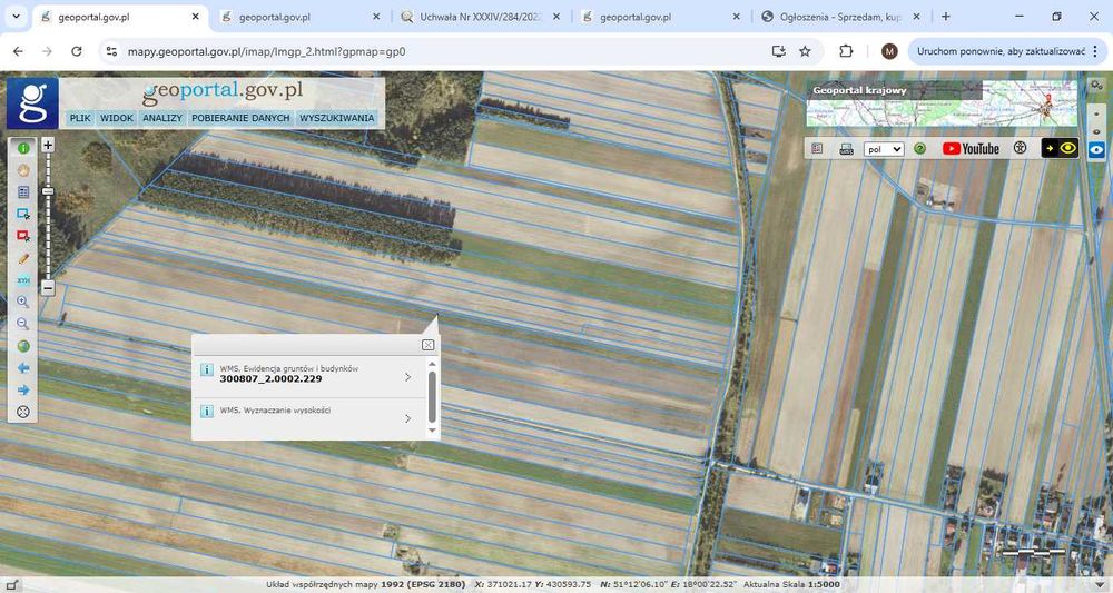 Sprzedam Grunty Rolne 0,83 ha Klasa RIVb,RVI,RV