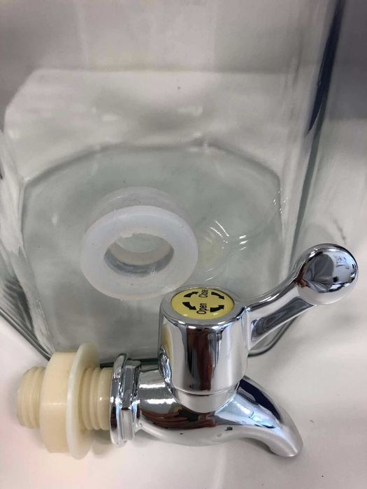 Dispensador de bebidas em vidro, c/ torneira e tampa - NOVO