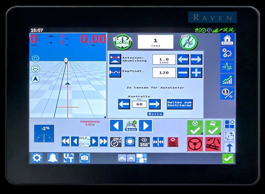 Nawigacja rolnicza Raven CR12+ z RS1 RTK pod hydraulikę