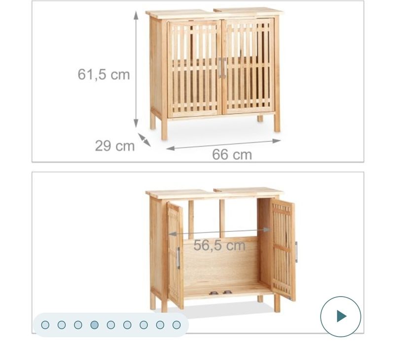 Szafka pod umywalkę stojąca relaxdays szafka łazienkowa