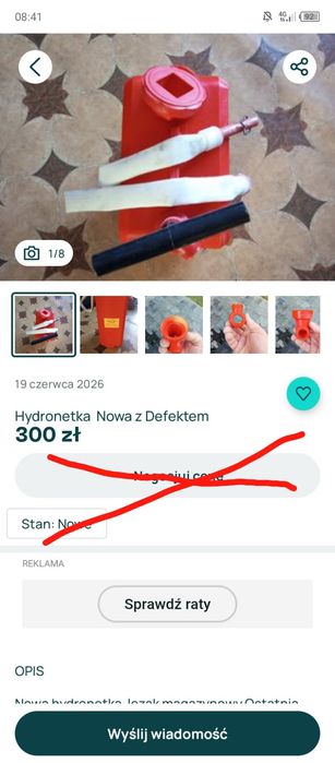 Hydronetka  Nowa z Defektem