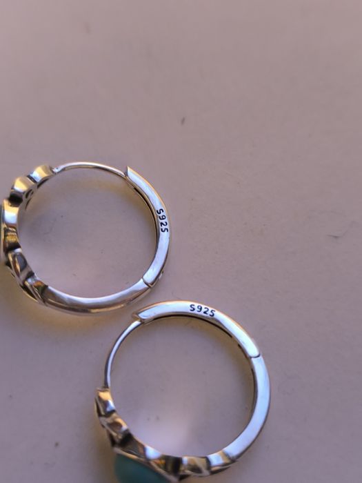 Сережки, серьги нежные с бирюзой 925 проба