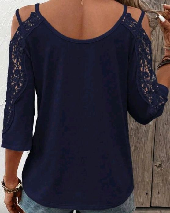 Muito bonita moderna elegante t-shirt  cheia de detalhes  nova