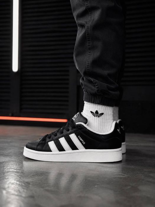 Adidas Campus подростковые черные кросовки Кожаные деми кросивки Демисезонные кросовки адидас Новинка 2026!