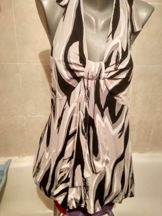 туника лето как масло бело серая румыния 16-18 52 xl майка топ блузка