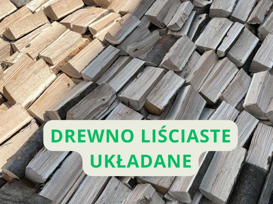 Drewno kominkowe opałowe, do pieca DĄB BUK BRZOZA SOSNA OLCHA Układane