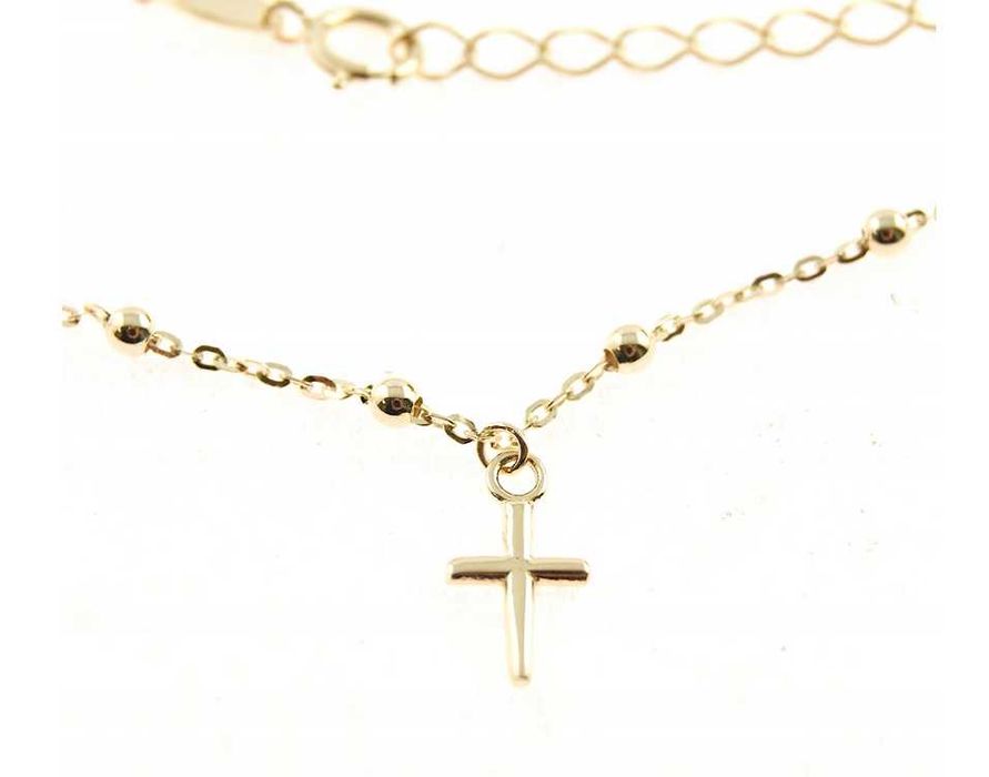 Złoty łańcuszek celebrytka RÓŻANIEC ZŁOTO_ p.585 45 cm