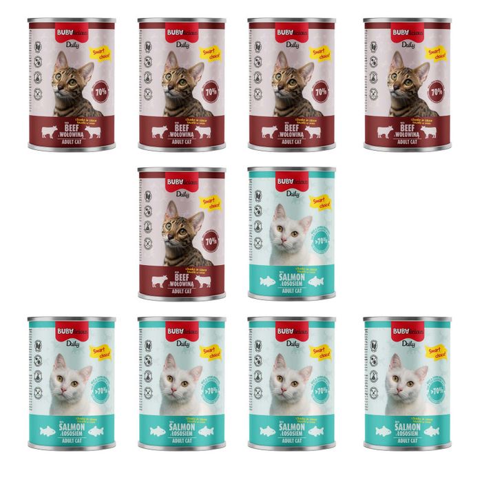 Mokra Karma dla kota 20x 400g MIX z ŁOSOSIEM i WOŁOWINĄ