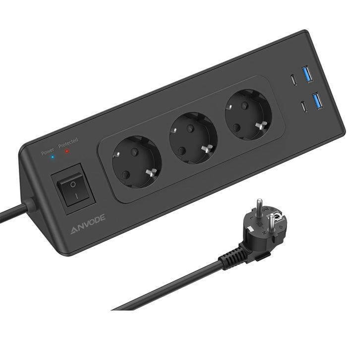 Narożne Gniazdo Rozdzielacz USB Typ C Listwa Zasilająca Blatowe