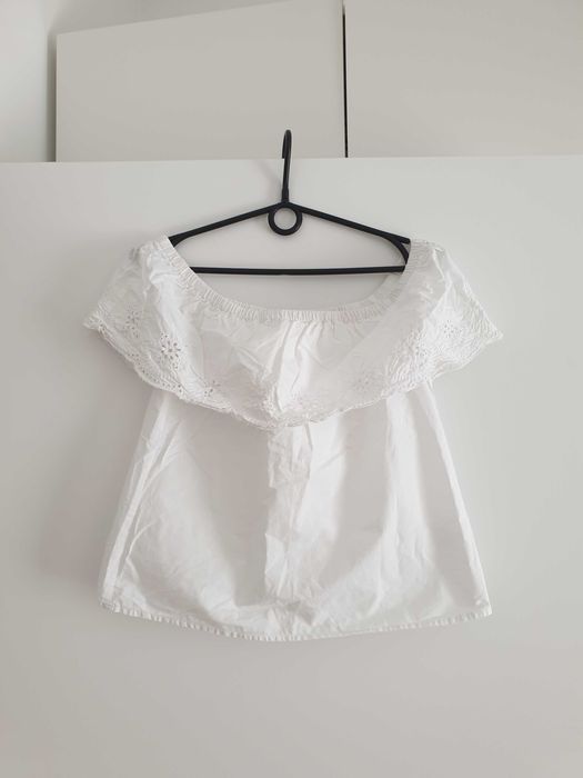 Biała hiszpanka koszulka bluzka XS marki House.  100% bawełna NOWA