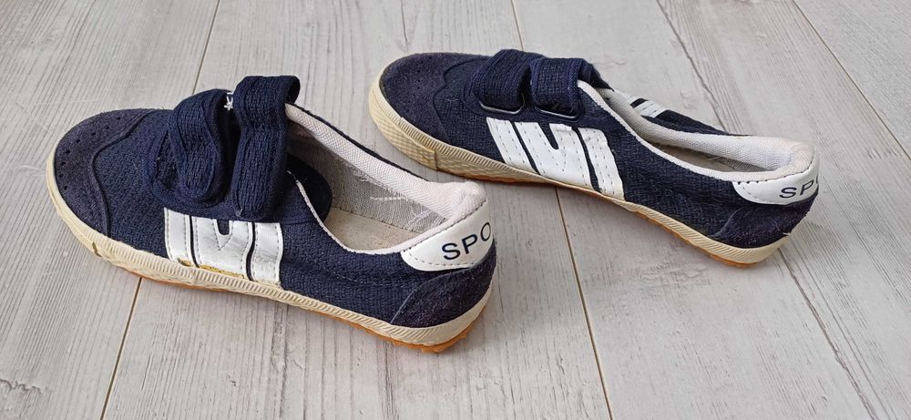 Tenisówki Chłopięce Sport 30 Trampki Rzepy Granatowe Nowe Wysyłka