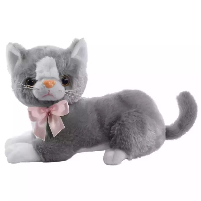 Szary kot Flico z kokardą 34cm. Beppe. Nowy Produkt