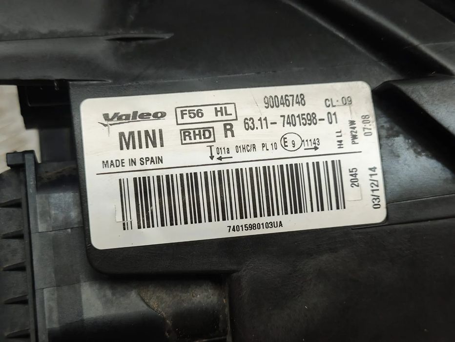 Oticas Farois Frente Frontal Direito Original Mini Cooper F56 2013 a