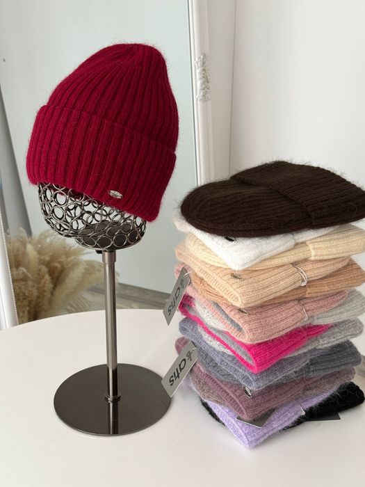 Шапка ангора на флісі