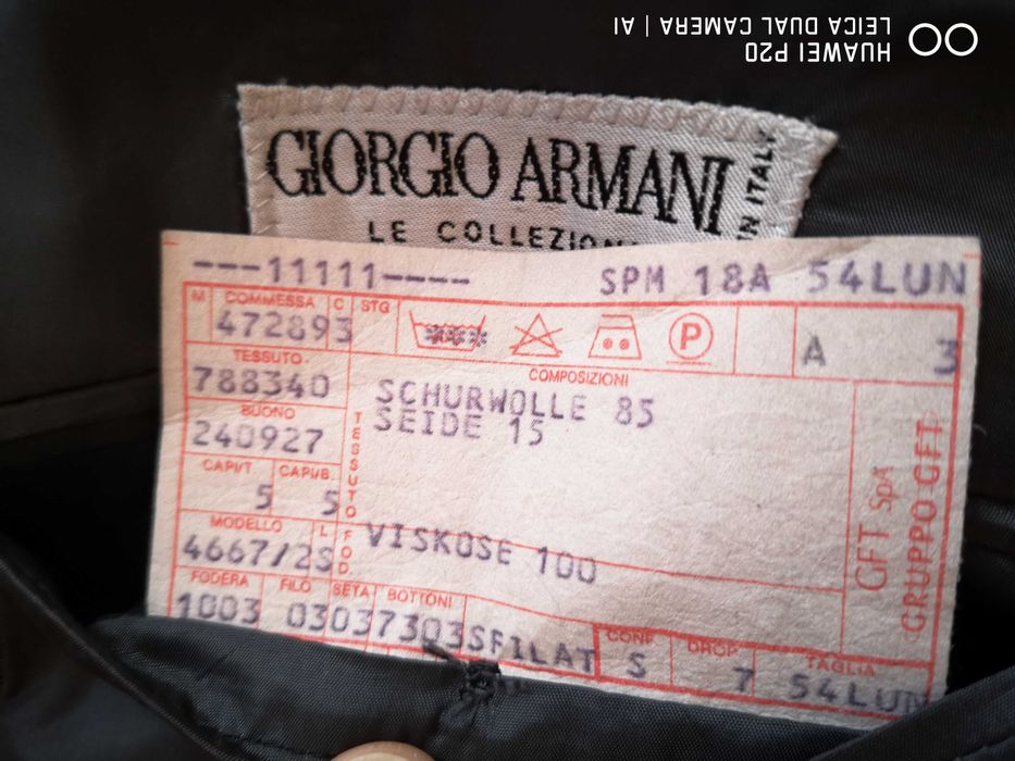 Giorgio Armani чоловічий піджак вовна+шовк сірий колір