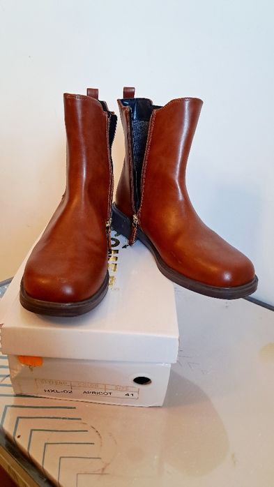 Botki  sztyblety  brązowe