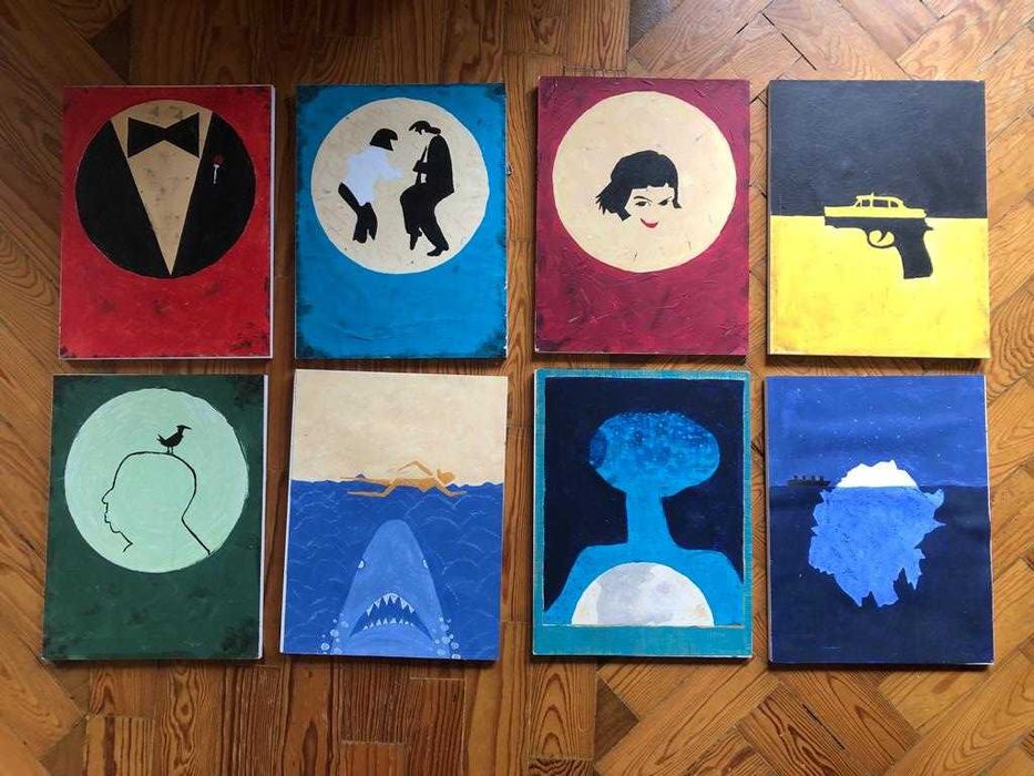 8 pinturas / quadros de filmes