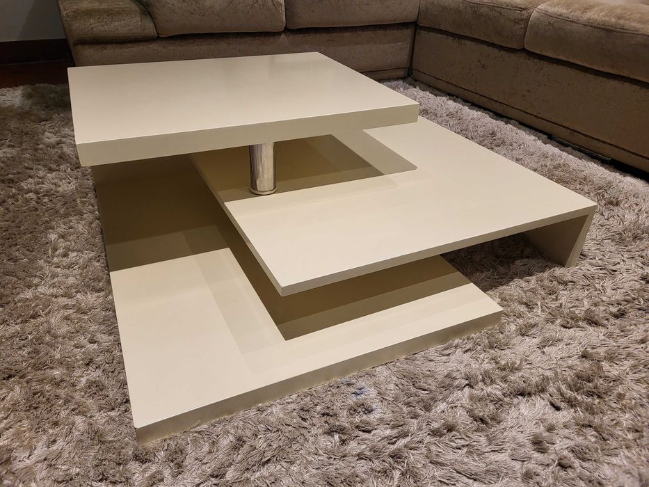 Mesa de centro sala com inox Lacada