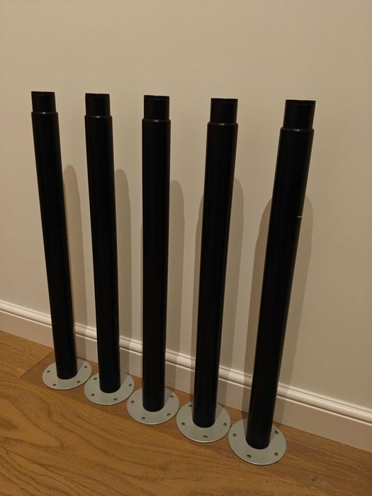 Ikea OLOV - czarne regulowane nogi do biurka 5 szt