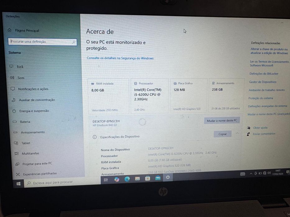 HP EliteBook 840 G3 i5 | 8GB RAM | SSD 256GB | Windows 11 Pro
